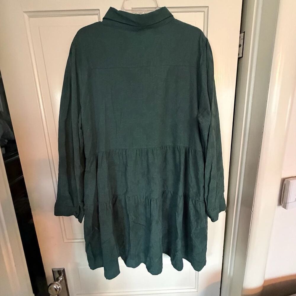 Umgee Green Tiered Button Down Tunic Dress Size 1XL - Picture 5 of 5